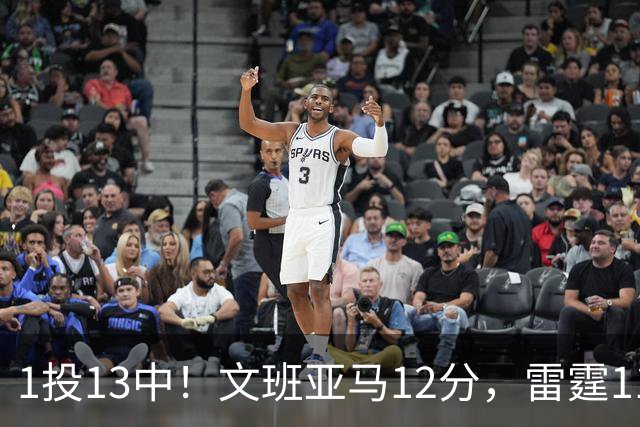 1投13中！文班亚马12分，雷霆116比104胜马刺